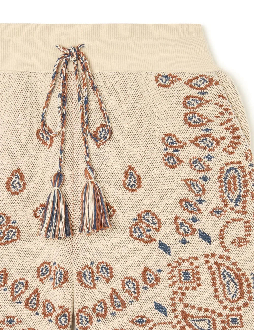 Ανδρική Alanui bandana bermuda λεπτομέρεια πλεκτό κορδόνι και φούντες