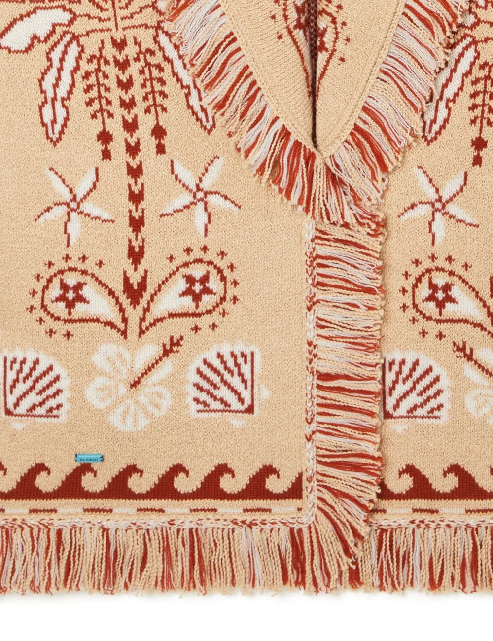 Γυναικεία Alanui cardigan λεπτομέρεια fringes και μοτίβο