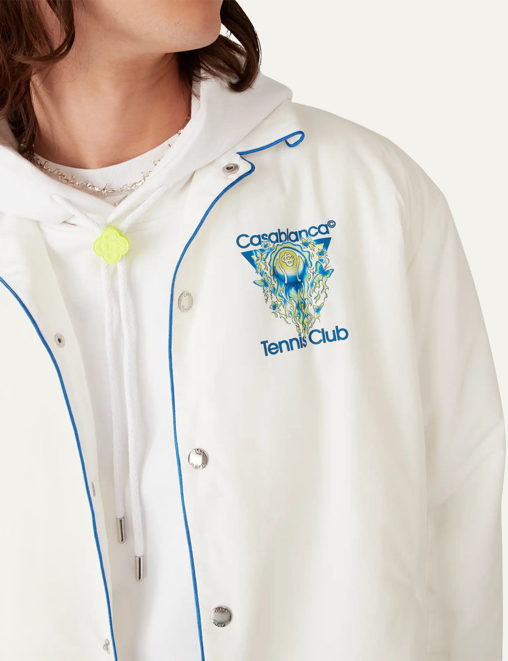 Casablanca Tennis Club jacket detail chest logo embroidery