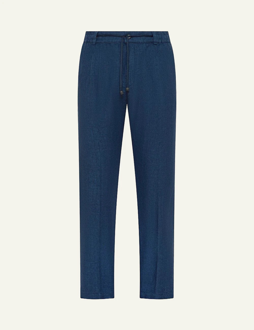 Cruna Mitte blue linen tapered pants front view