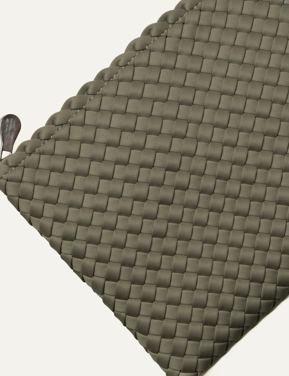 Naghedi Nomad Large Hobo Olea matching woven zip pouch detail