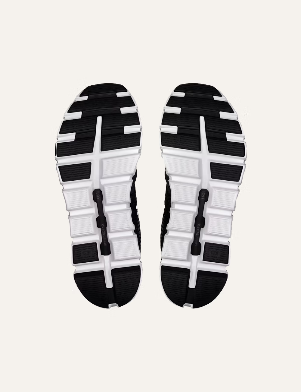 On Cloud running sneakers black outsole grip