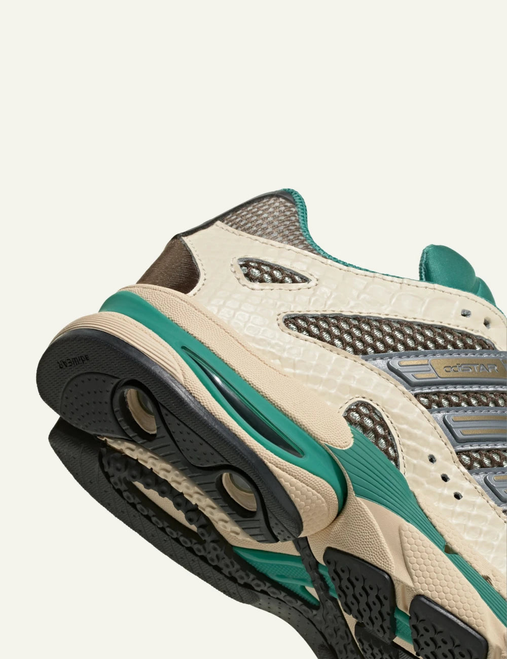 adidas Adistar MLD sneakers linen green tech grey back detail view