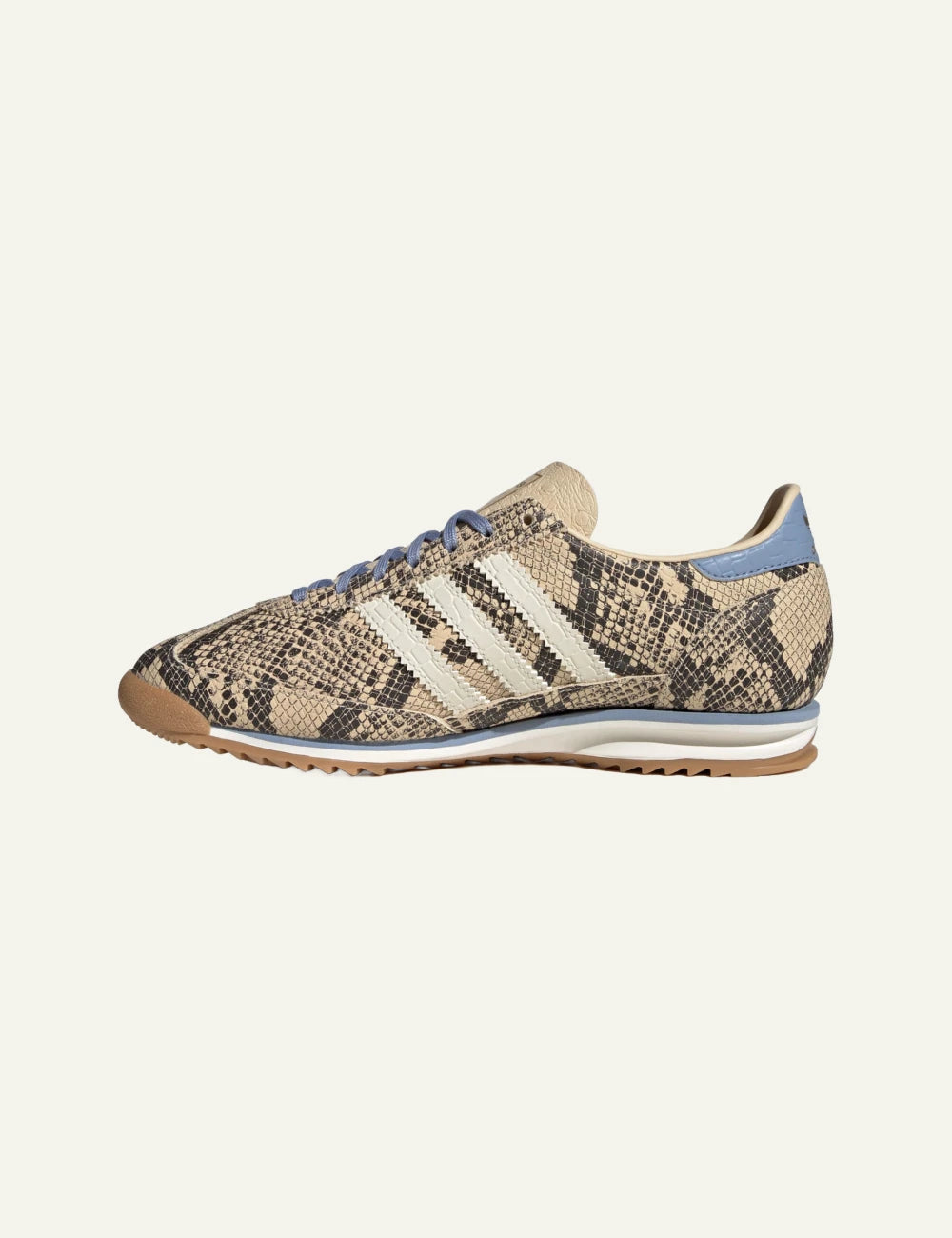 Adidas Originals SL 72 OG women's beige snakeskin leather sneakers opposite side view