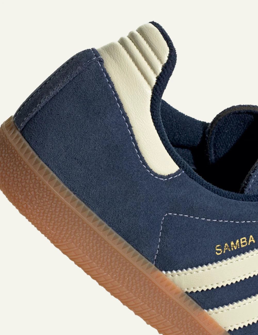 Women's adidas Originals Samba OG night indigo leather sneakers with gum sole back