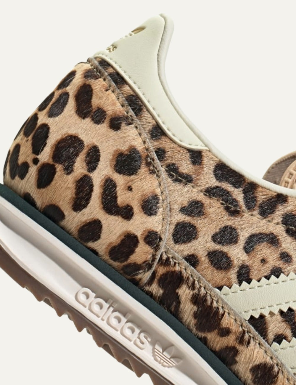 adidas SL 72 OG W leopard pony hair sneakers close up detail