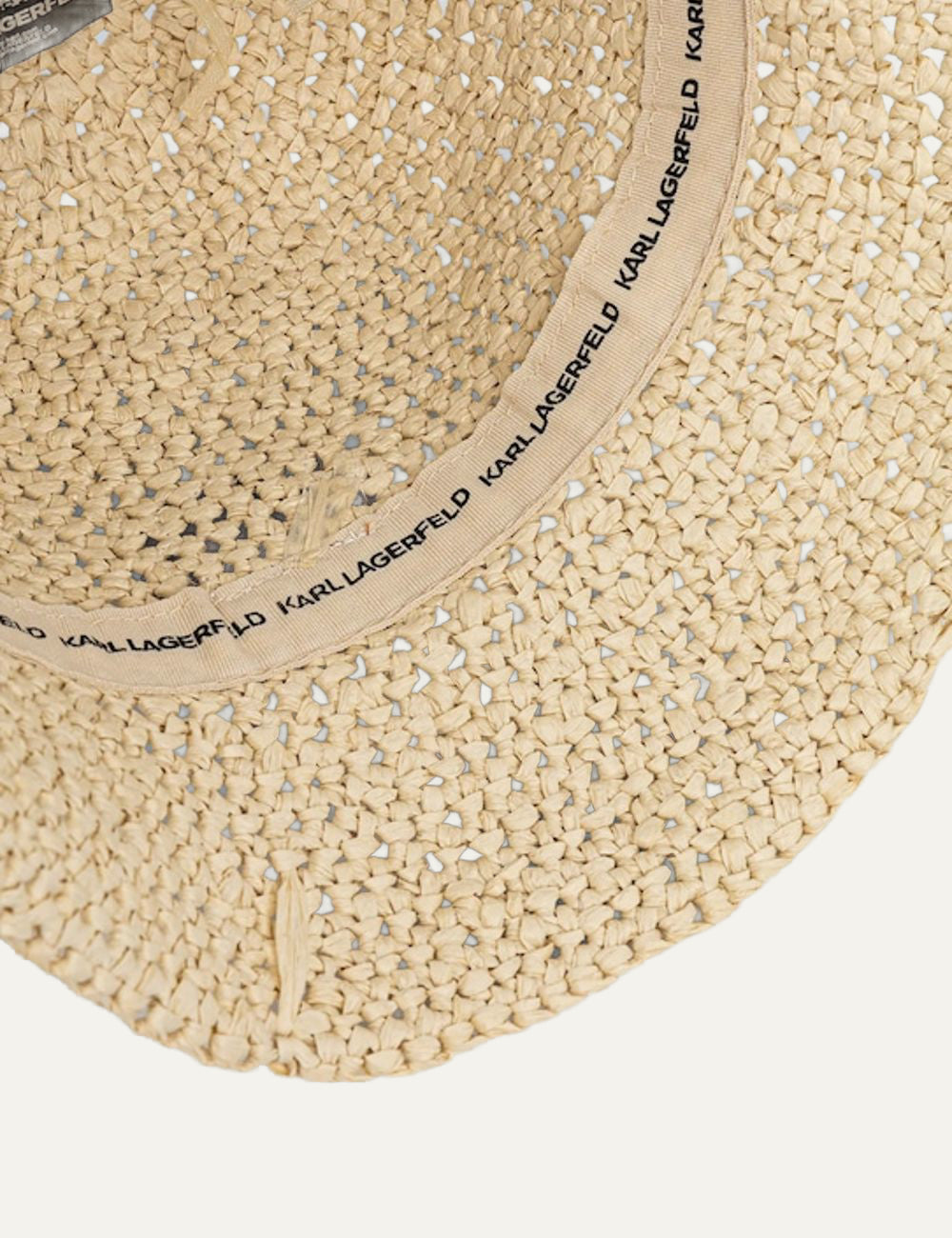Interior view Karl Lagerfeld ψάθινο καπέλο με branded εσωτερική ταινία