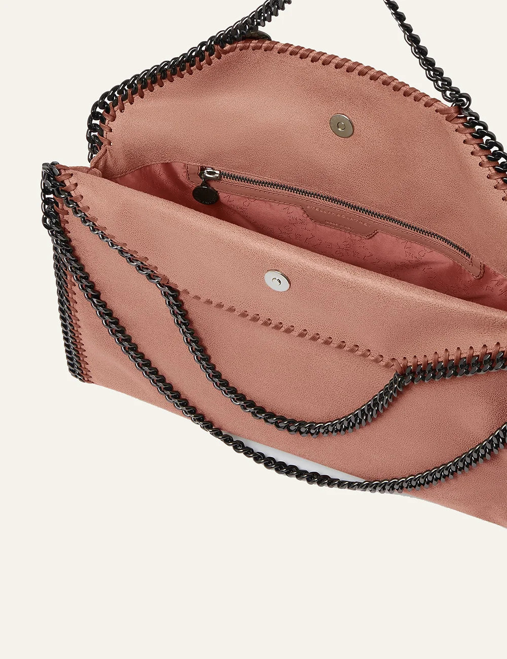 Interior view Stella McCartney brown tote με magnetic closure και inner pocket