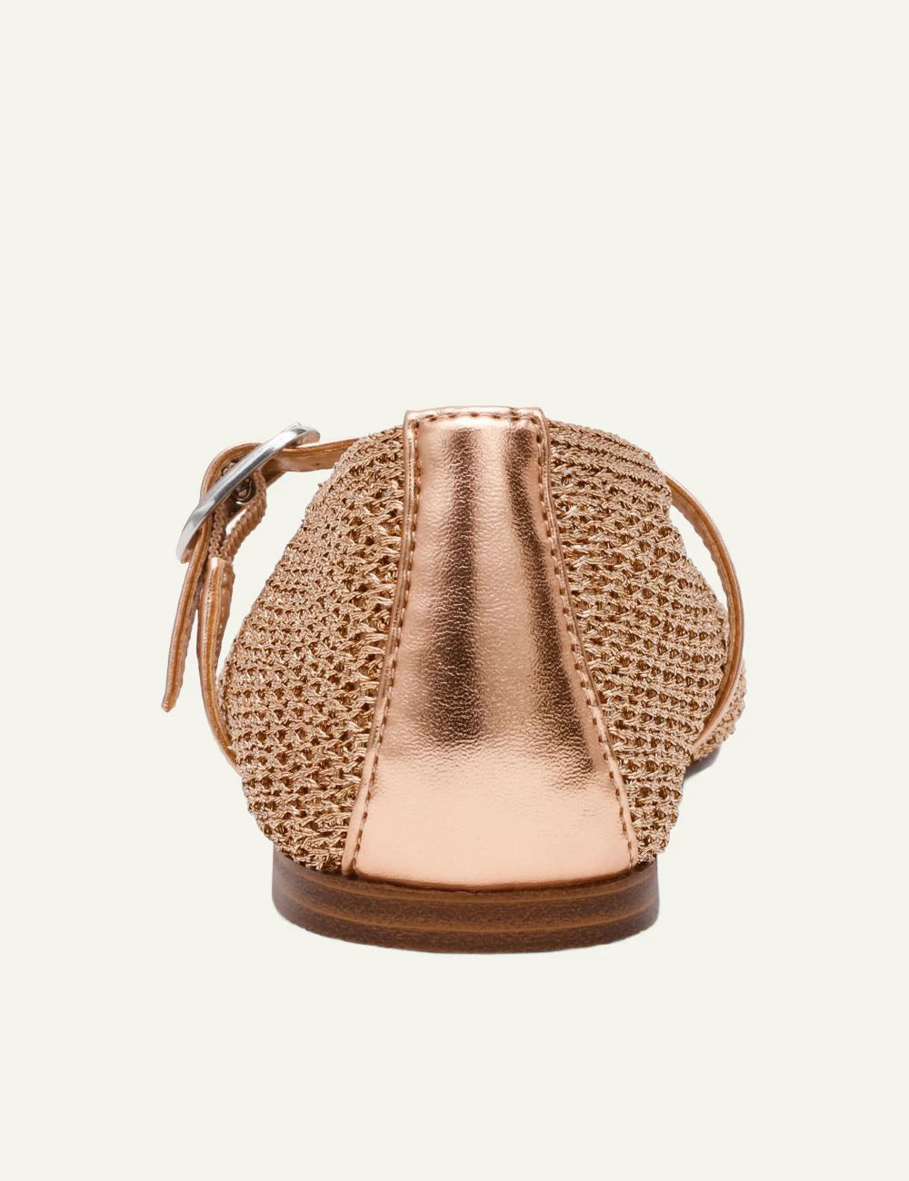 Steve Madden ballerinas mesh gold Mary Jane strap flat shoes back view