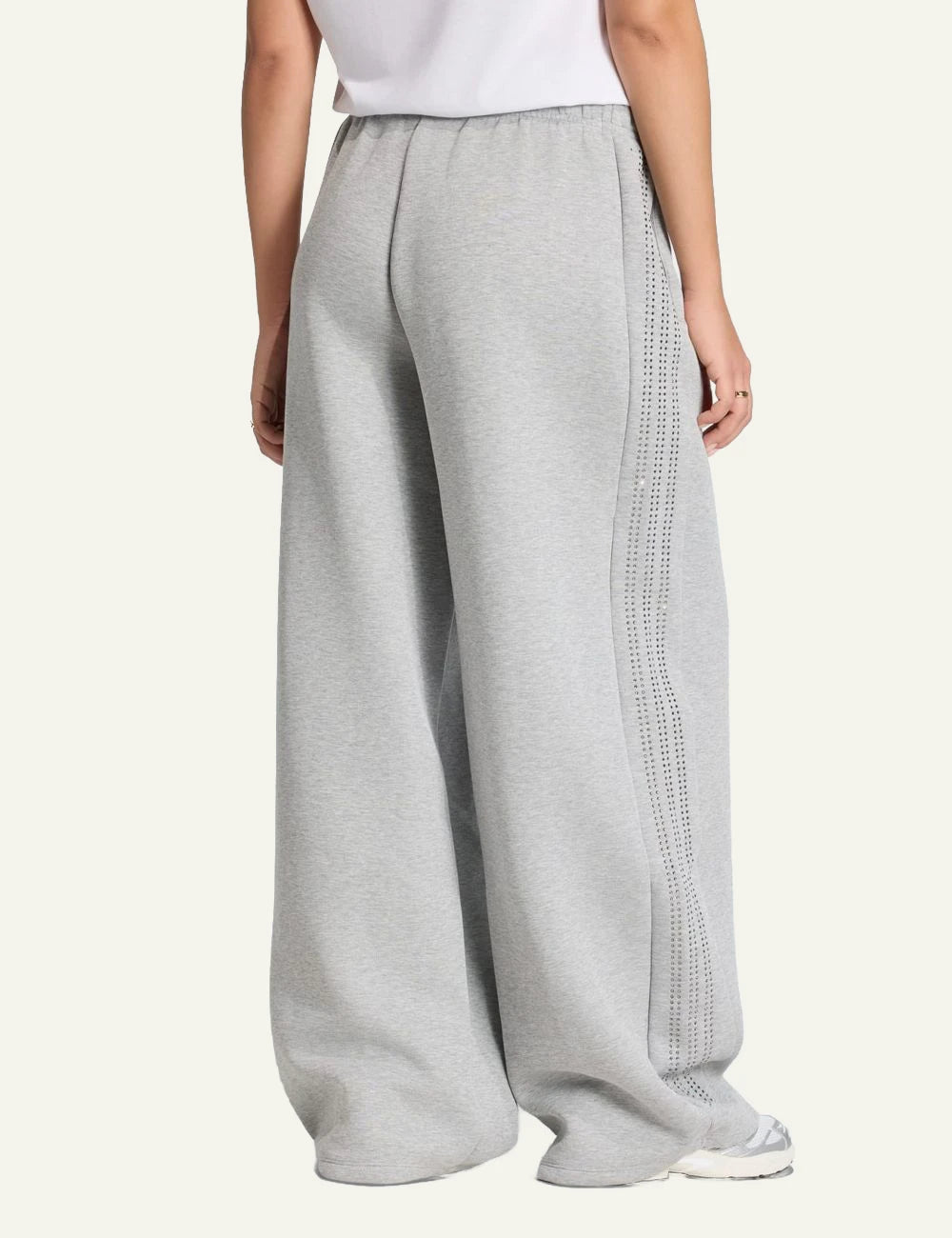 Adidas Originals pants medium grey heather wide leg back view