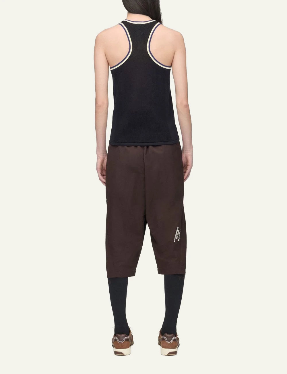 Adidas Y-3 x Wales Bonner black knit mesh tank top back
