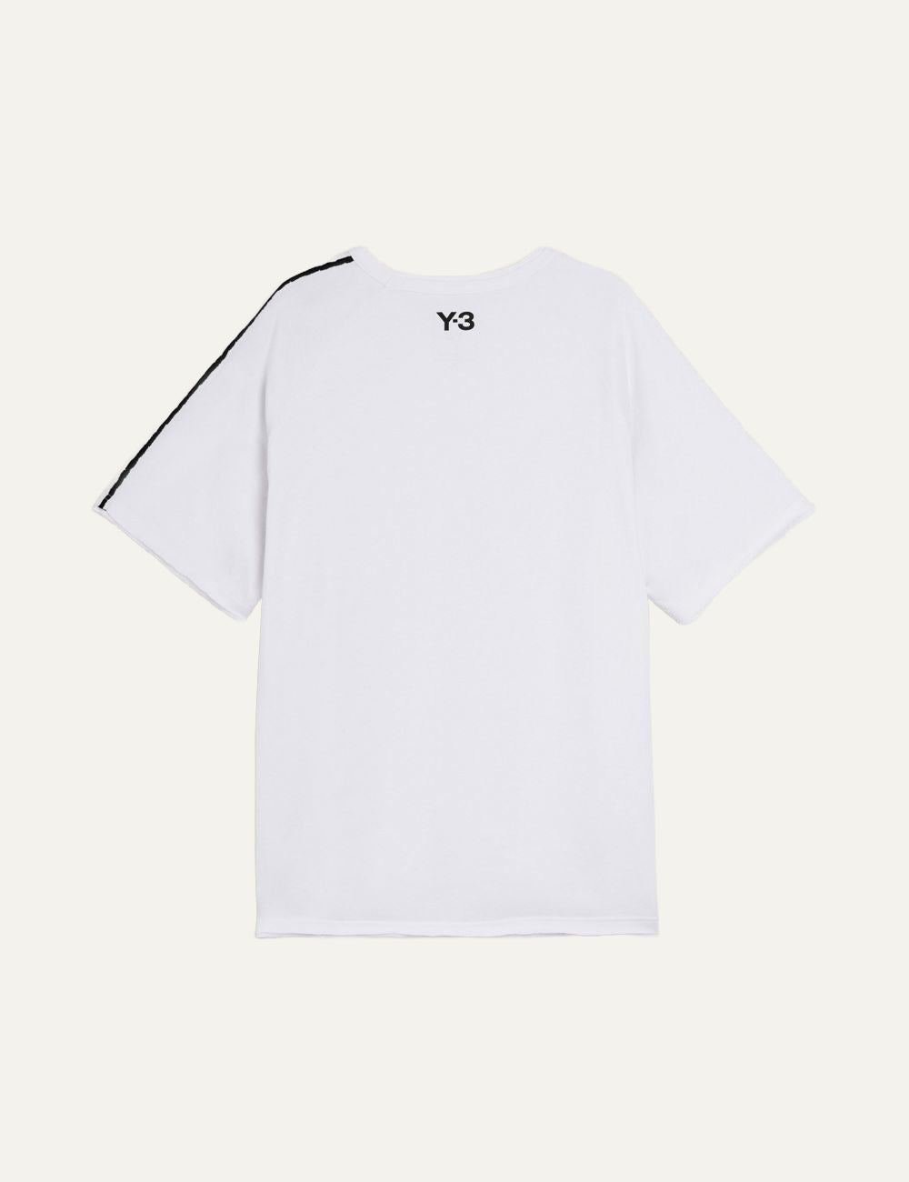 Y-3 white short sleeve t-shirt raw edges back logo minimal style