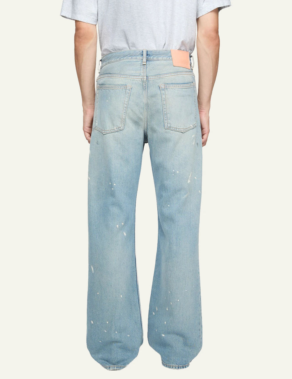 Acne Studios 2021M Trafalgar jeans light blue dirty wash wide leg back view