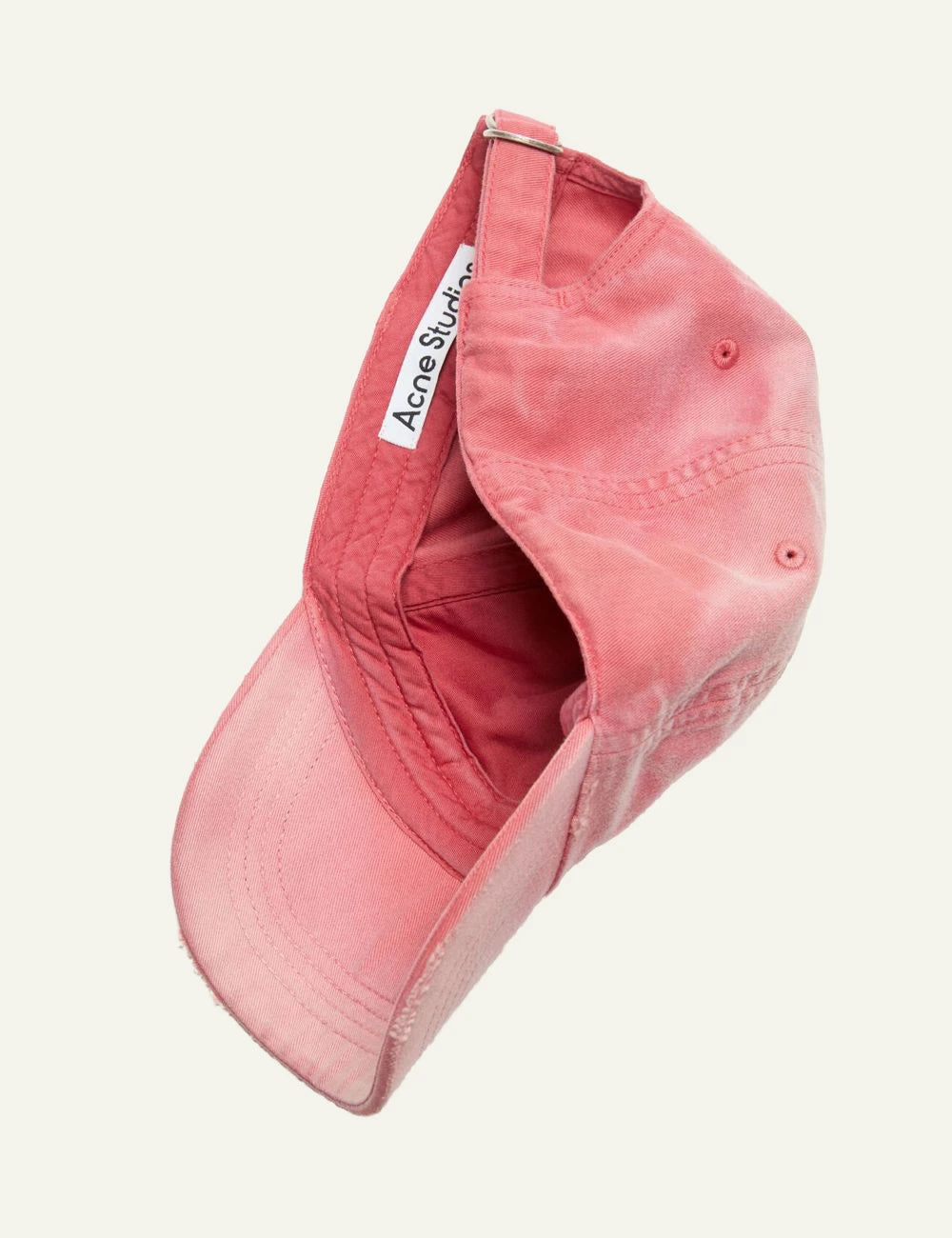 Acne Studios baseball cap pink cotton sun faded logo back view
