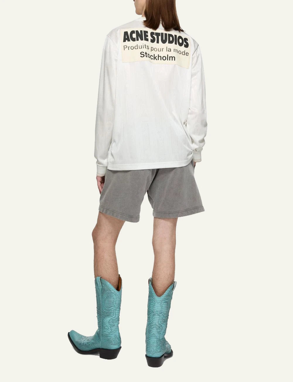 Acne Studios long sleeve t-shirt white jersey style artwork number 13 back view