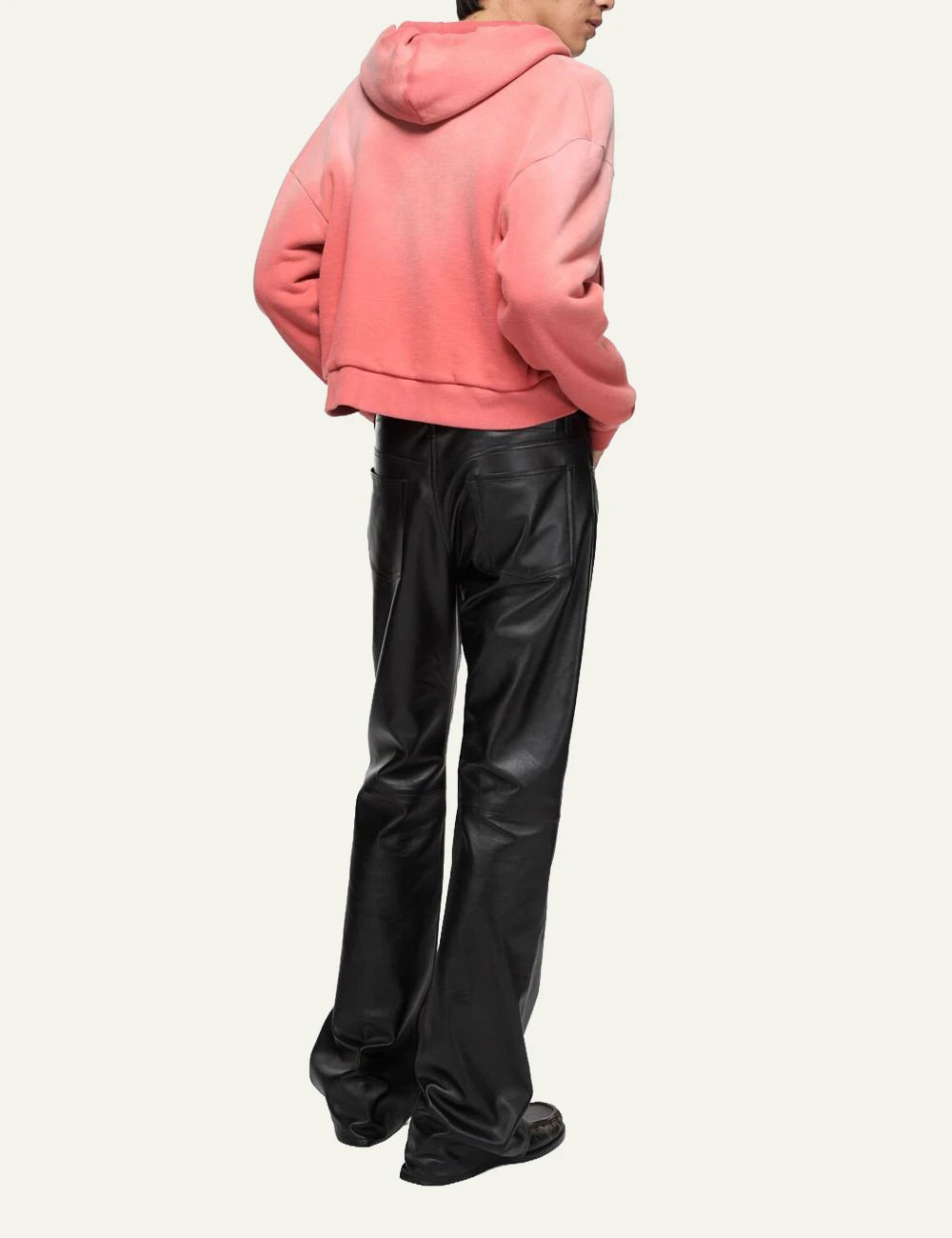 Acne Studios zip hoodie pink sun kissed fade fleece logo chest back view