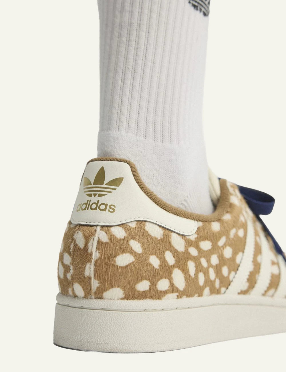 adidas Originals Superstar II Brown Desert animal print leather sneakers with shell toe back