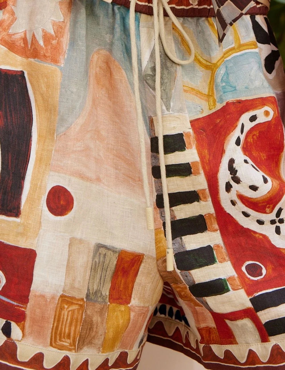 Alemais Michelle short detail textile close up view