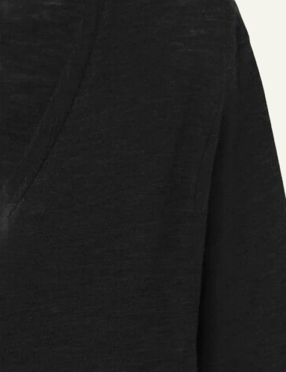 american vintage black long sleeve top v-neck lightweight front detail view