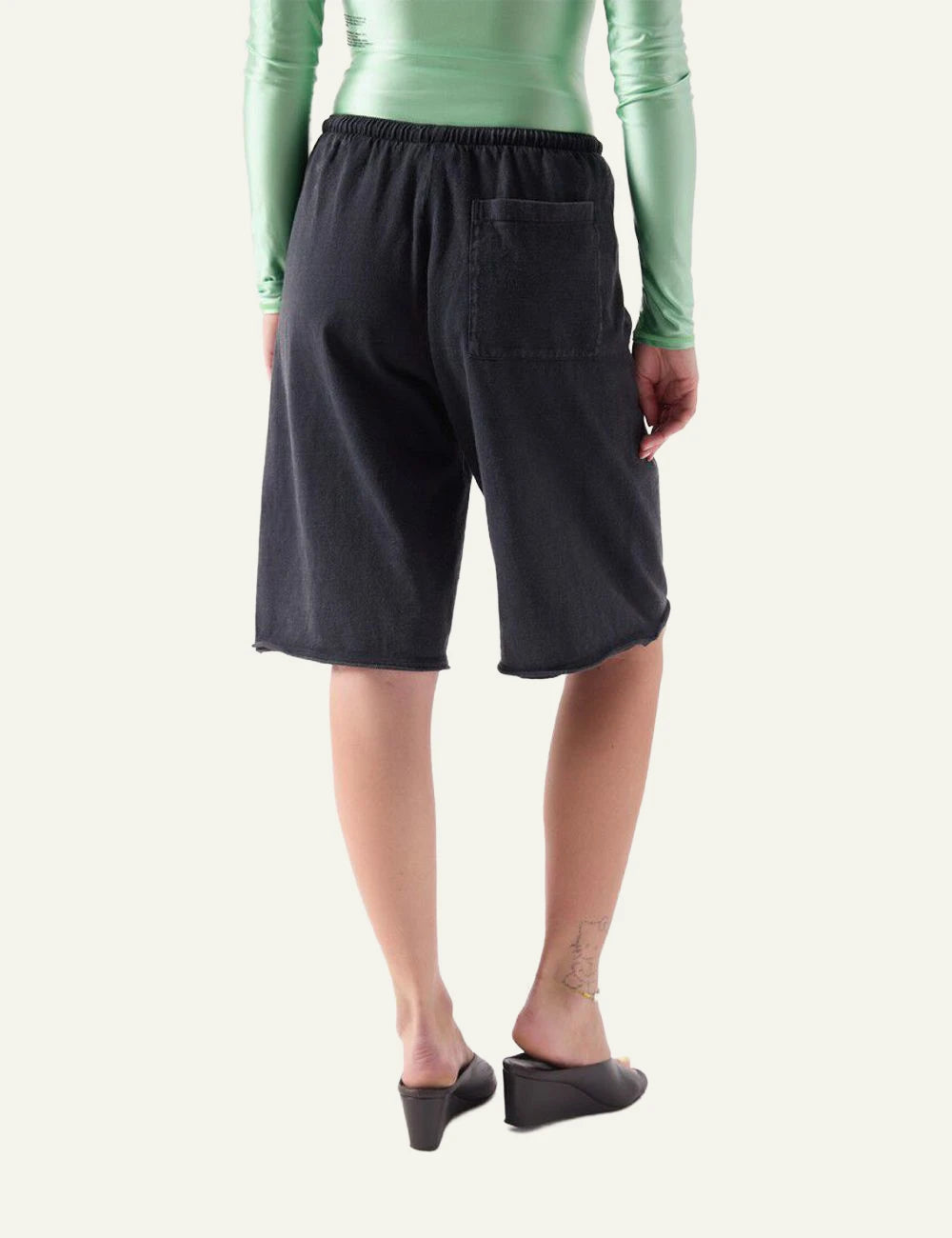 American Vintage Splash shorts black bermuda fleece loose fit drawstring back