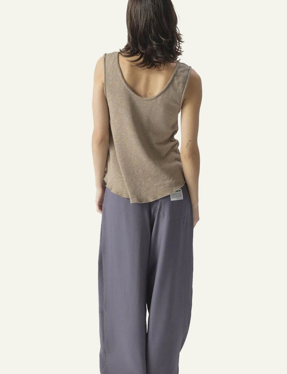 American Vintage tank top beige sleeveless back view