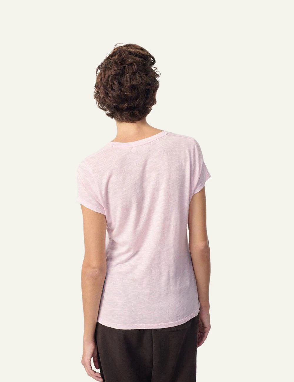 American Vintage t-shirt light pink scoop neck short sleeve back view