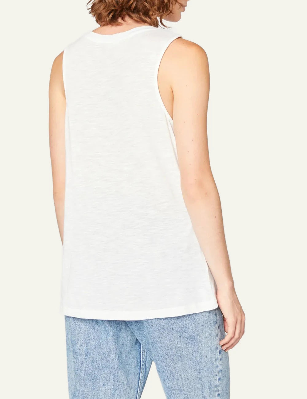 american vintage white tank top scoop neck sleeveless back