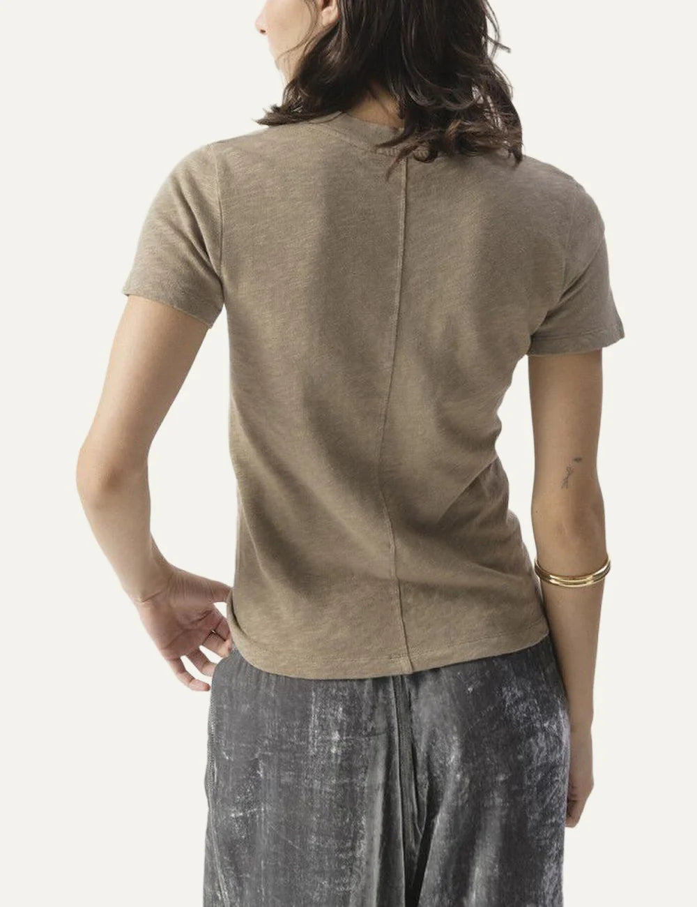 American Vintage women's vintage seeds cotton short sleeve T-shirt with round neck back