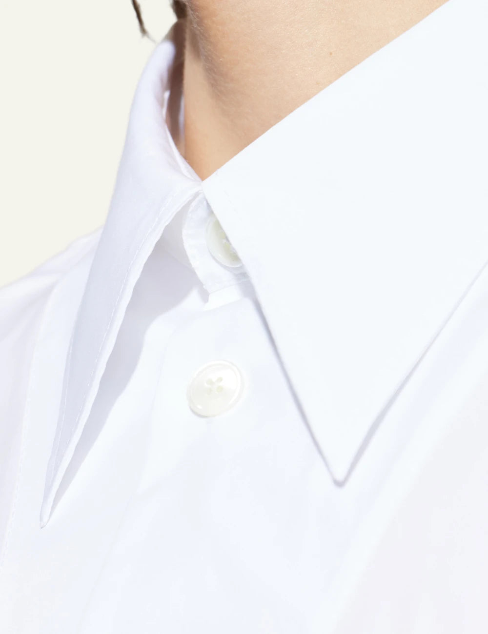 Ami Paris shirt white cotton oversized short sleeve chest pocket front detail