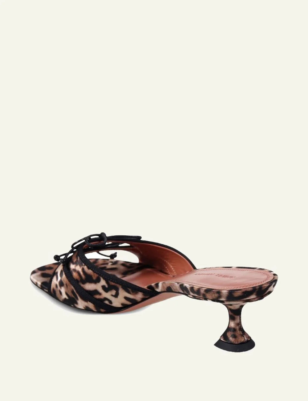 Amina Muaddi 16S365966HOL Holli Sling 95 leopard satin pointed heel back angled view