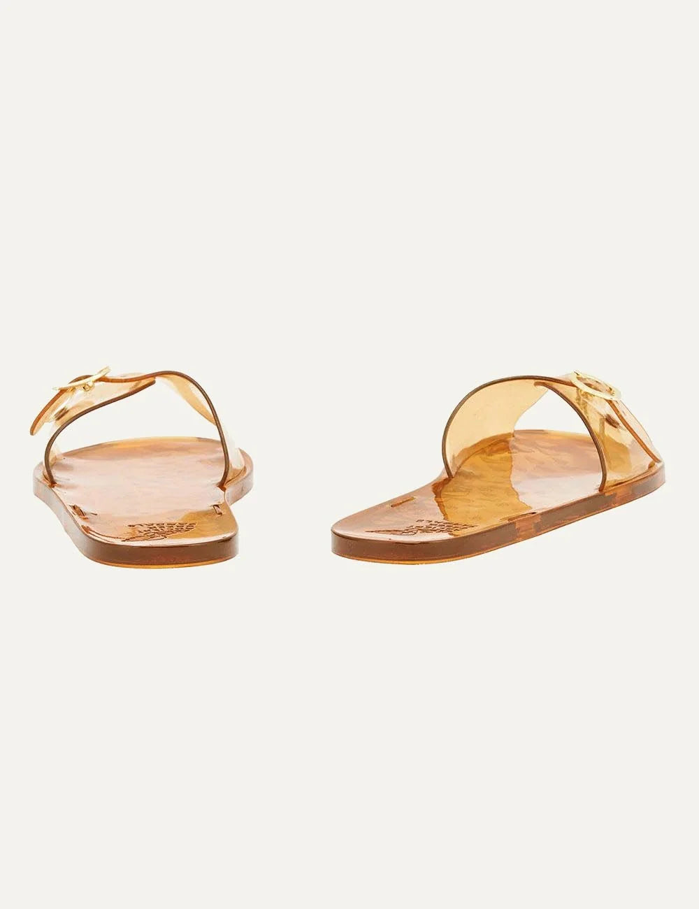 Ancient Greek Sandals Filia jelly caramel slide me buckle strap glossy back view