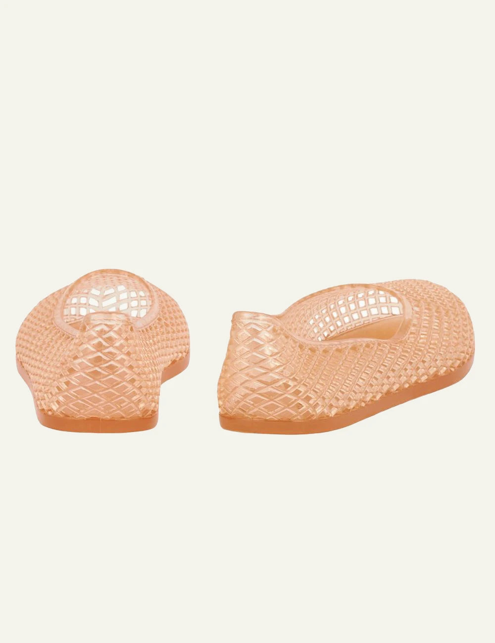 Ancient Greek Sandals Iro nude jelly ballerina mesh flat back view