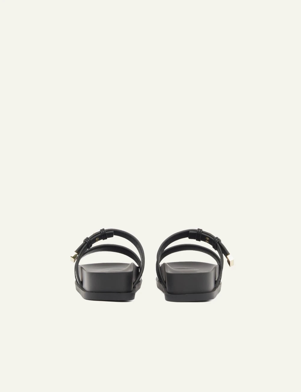 armani exchange black double strap slides back view