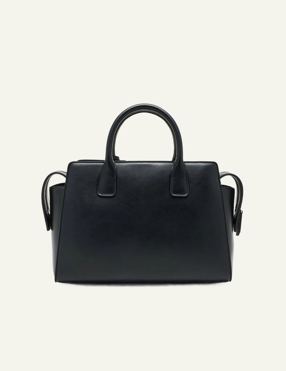 armani exchange black top handle bag back view