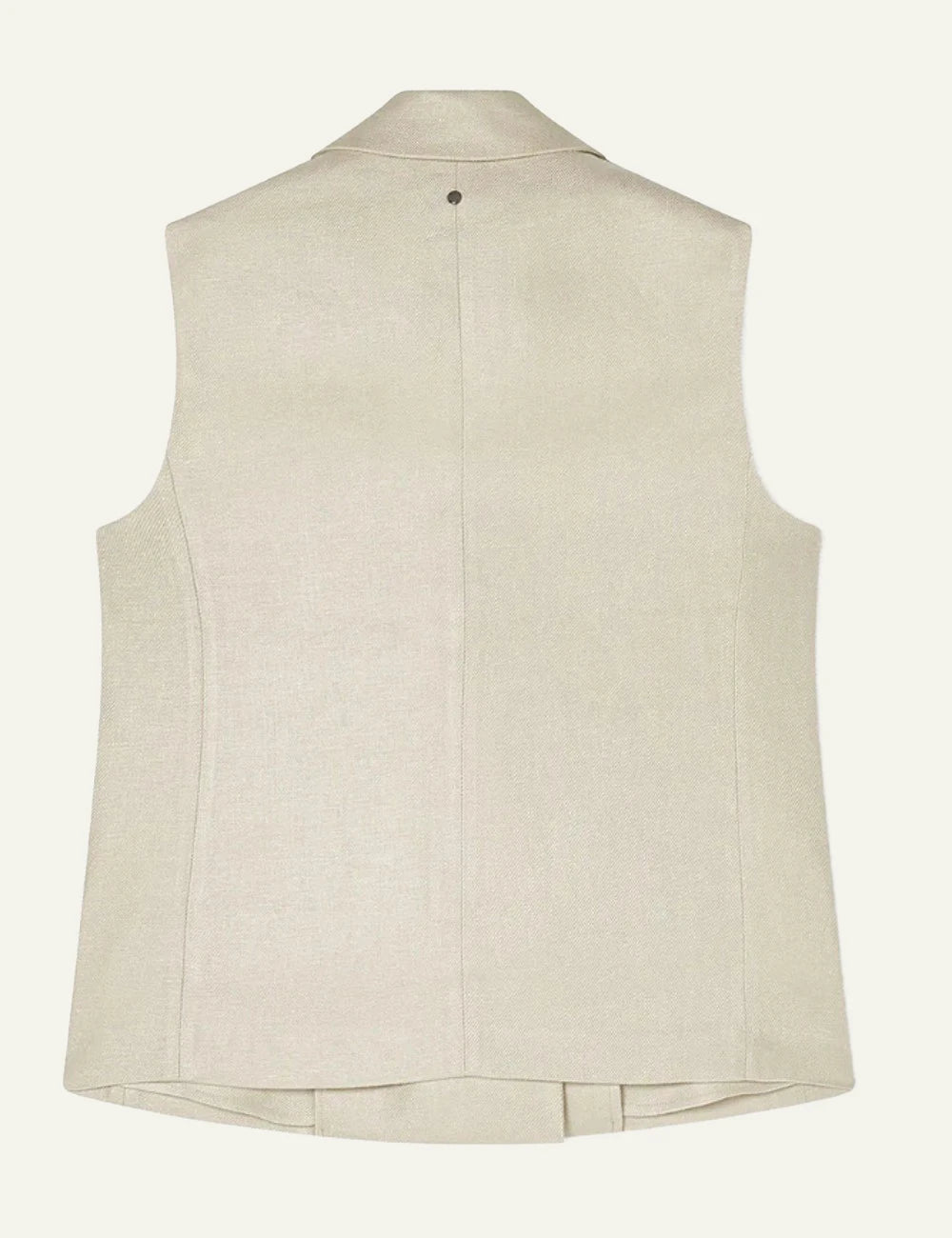 armani exchange beige linen vest sleeveless back view