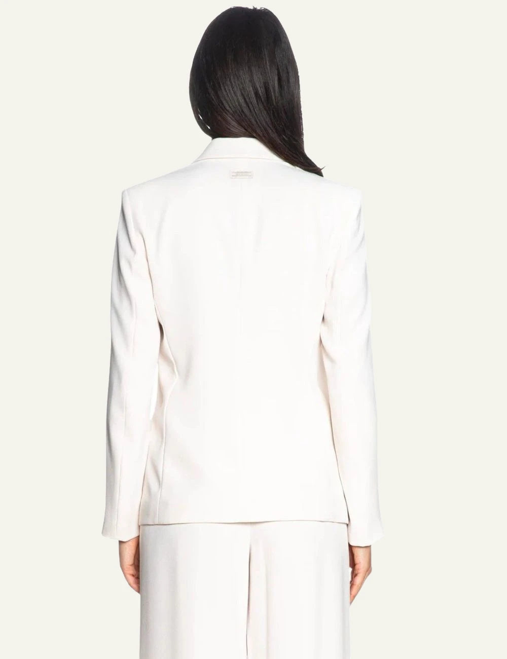 Armani Exchange off white tailored blazer single button back model view