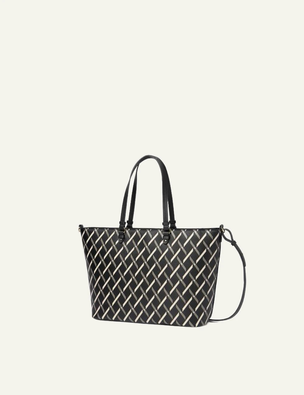 Armani Exchange tote bag black geometric print back view