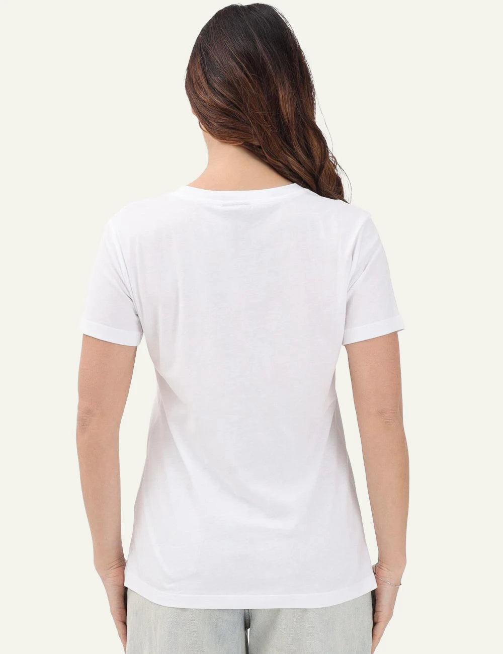 Armani Exchange white t-shirt logo detail back model view