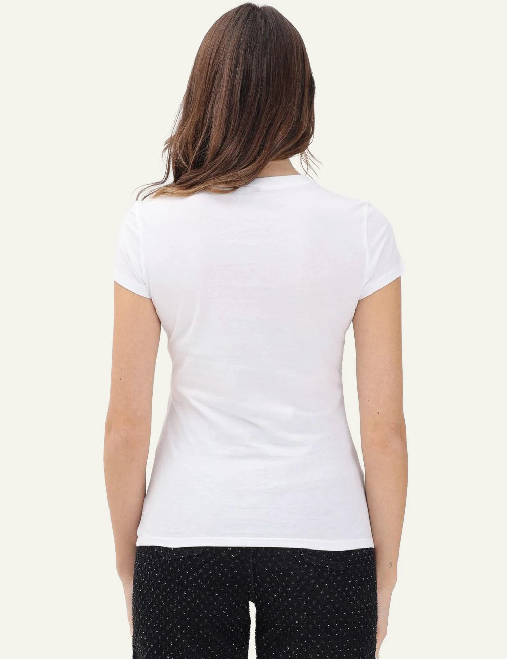 Armani Exchange white t-shirt logo print back model view