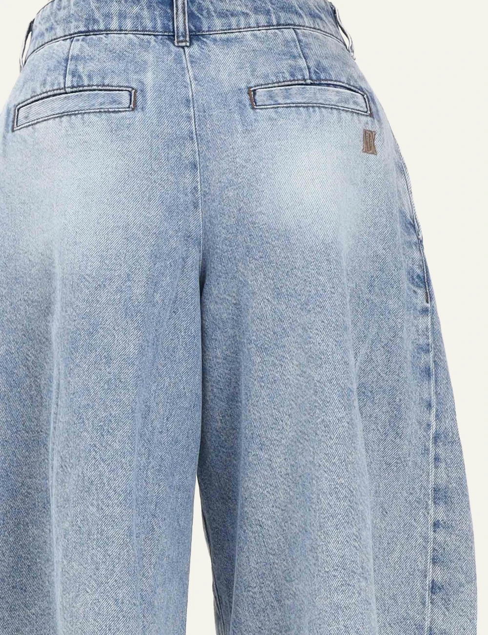 armani exchange gynaikeia denim bermuda light blue wide leg detail