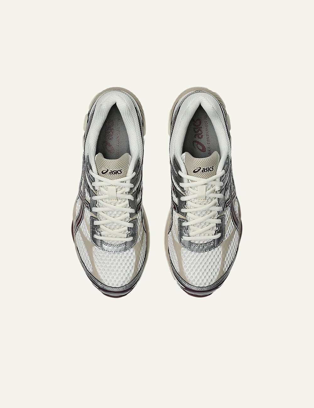 Asics Gel Cumulus 16 sneakers white burgundy top view