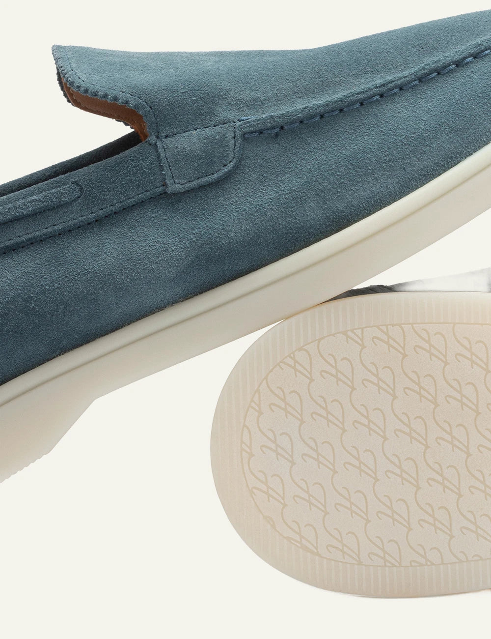 Aurelien Yacht loafers suede sea green outsole pair view