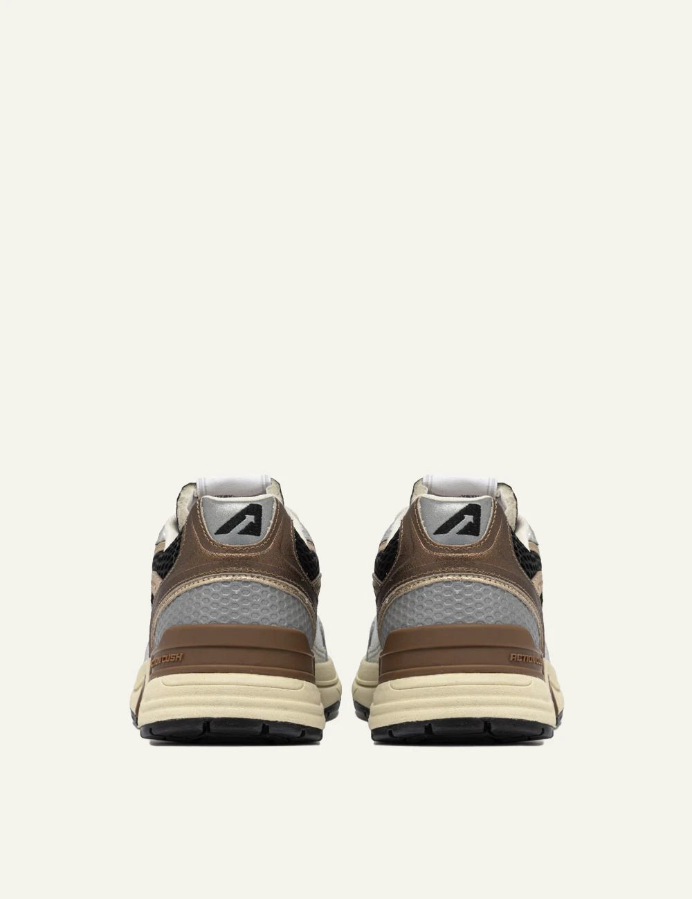 Autry women’s silver and black sneakers with suede and mesh details back