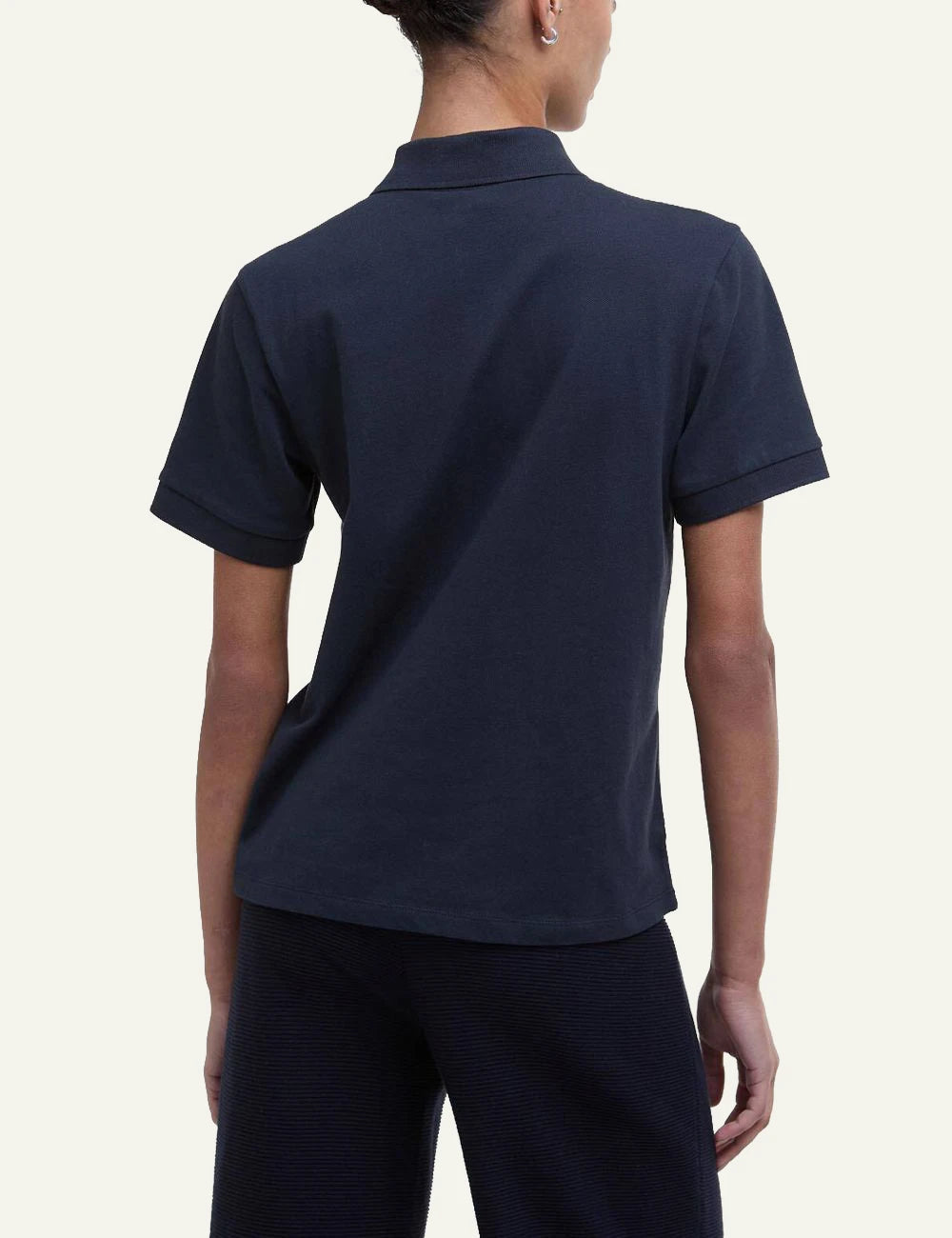 barbour bowford polo navy cotton slim fit logo chest back view