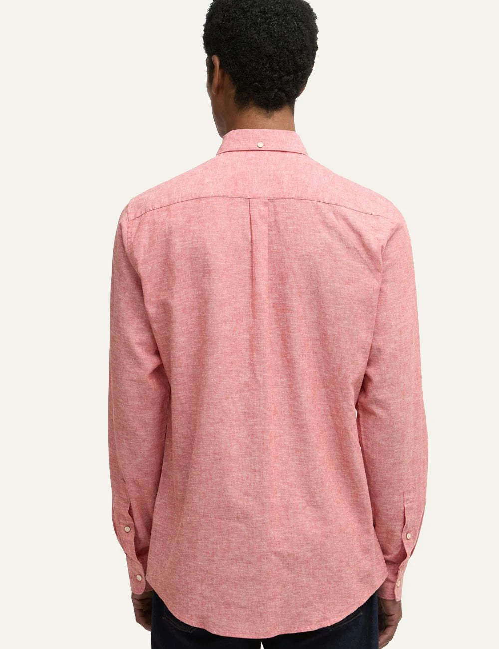 barbour button down shirt coral back view
