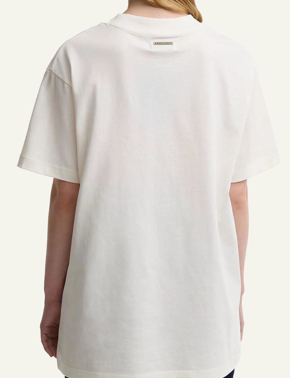 Barbour Farm Rio T-shirt oversized floral print cream back view