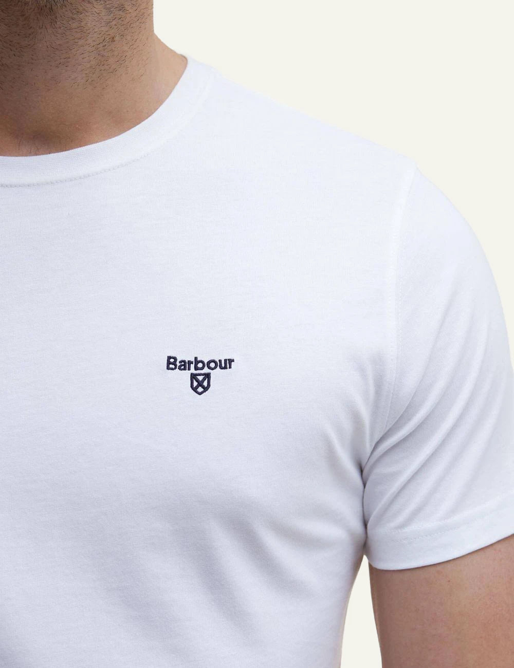 barbour white t-shirt logo chest detail view