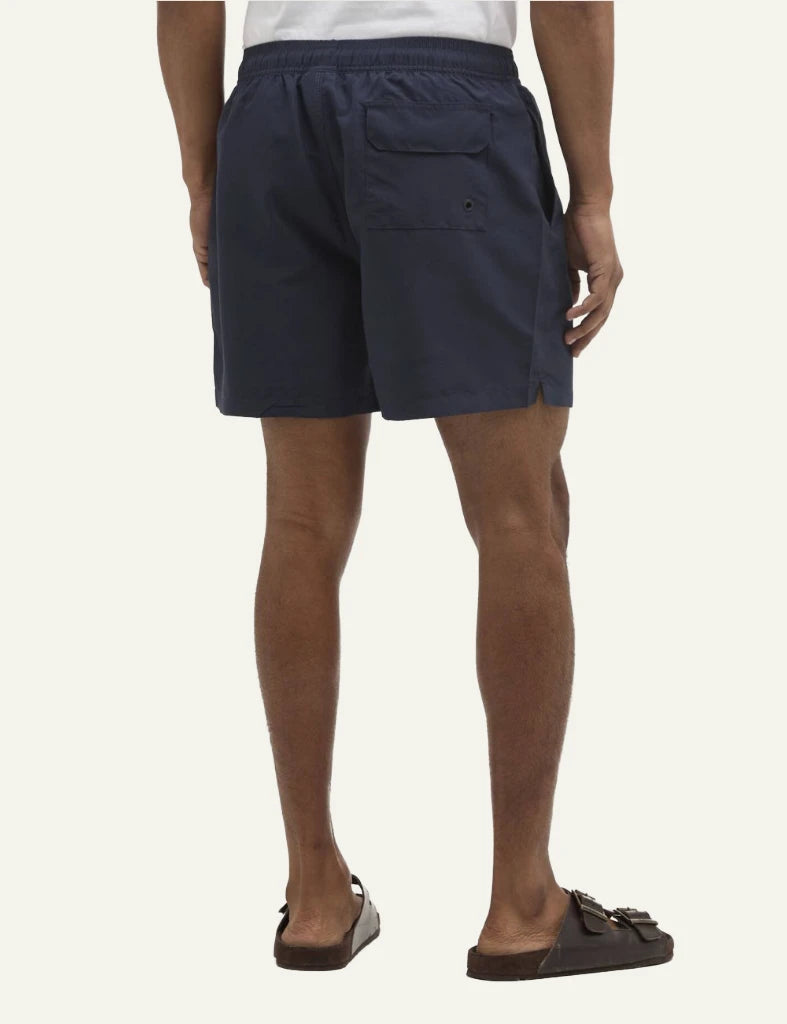 Barbour swim shorts navy water reactive drawstring waist back view