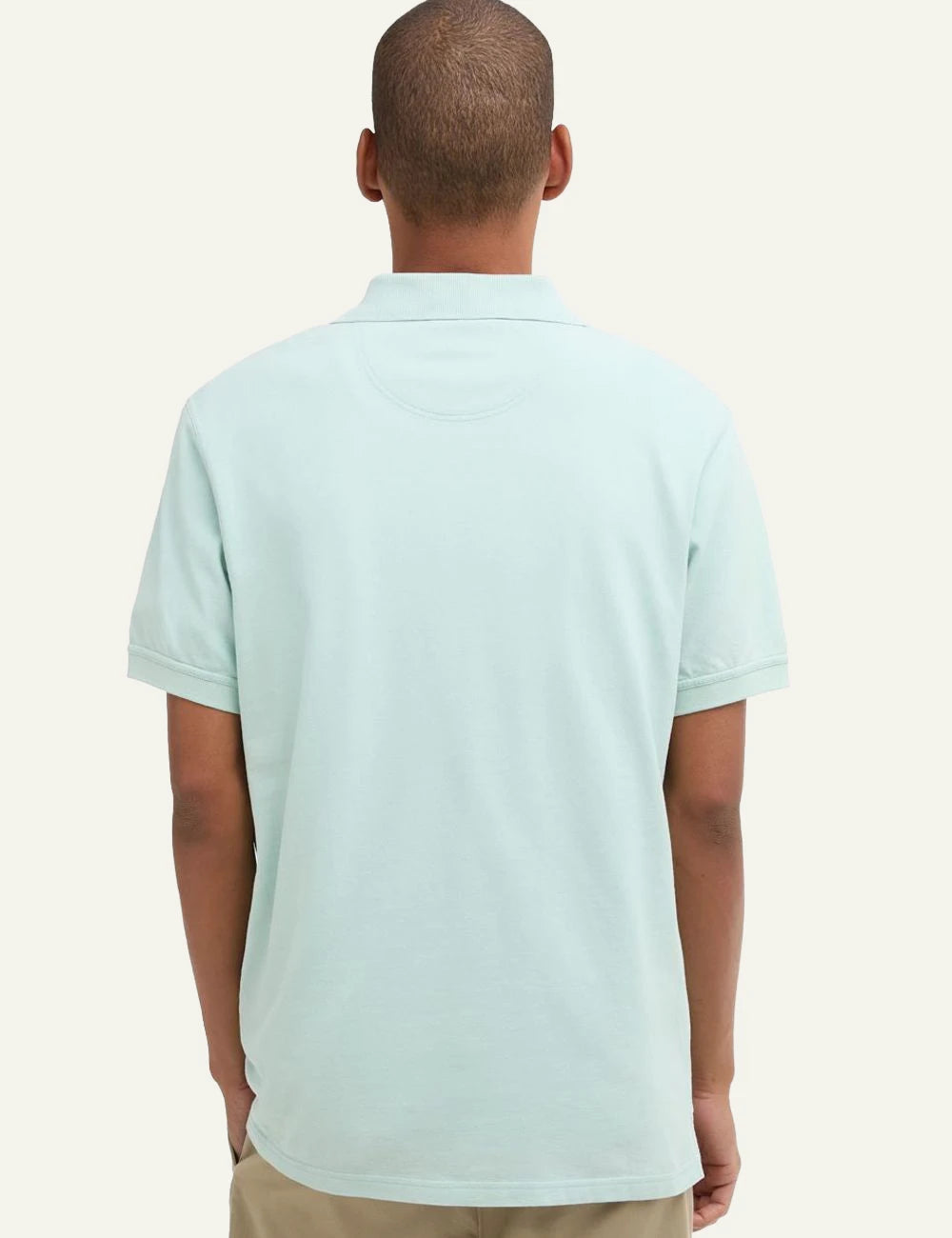 barbour pique polo shirt mint green back view