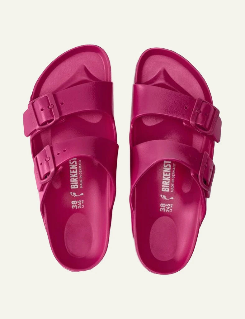 Birkenstock Arizona EVA beetroot purple slide sandal top view